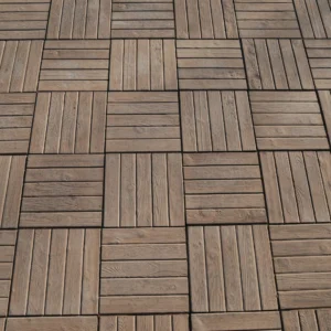 Gros plan sur le motif imitation bois de la dalle Rustica coloris Brun