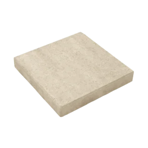 Beige rectangular concrete paver block used in sidewalks or patios