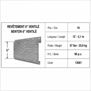 Cedar Redition profil 6 pouces ventillé - Distribution DWP Cedar Redition profil 6 pouces ventillé