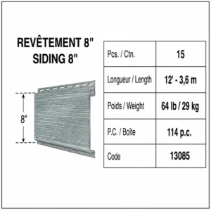 Cedar Redition profil 8 pouces - Distribution DWP Cedar Redition profil 8 pouces