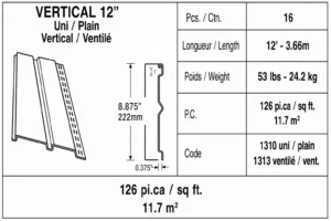 Cedar Redition vertical 12 pouces - Distribution DWP Cedar Redition vertical 12 pouces